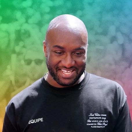 Virgil Abloh posing for a photoshoot.